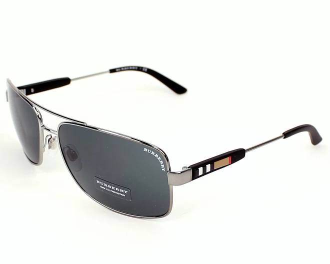 Lunettes de soleil Burberry BE-3074 100387 63 15 GunmetalNoir