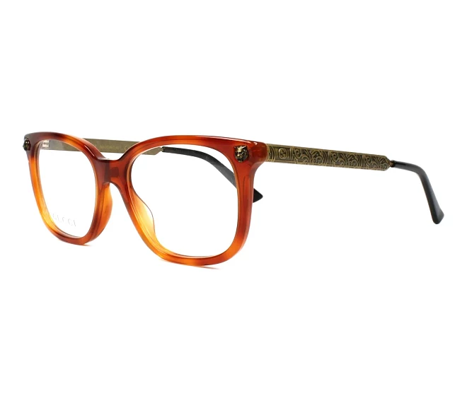 Lunettes de vue Gucci GG-0218-O 003 51 17 HavaneLaiton