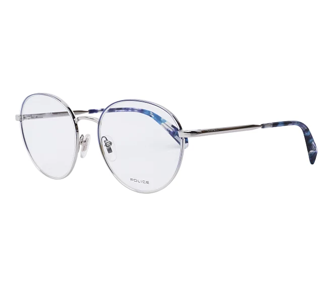 Lunettes de vue Police VPL838 0E70 53 18 MétalBleu
