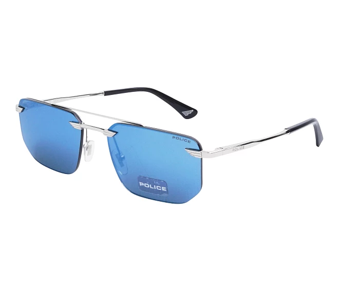 Lunettes de soleil Police SPLU-76 579B 57 18 AcierBleu
