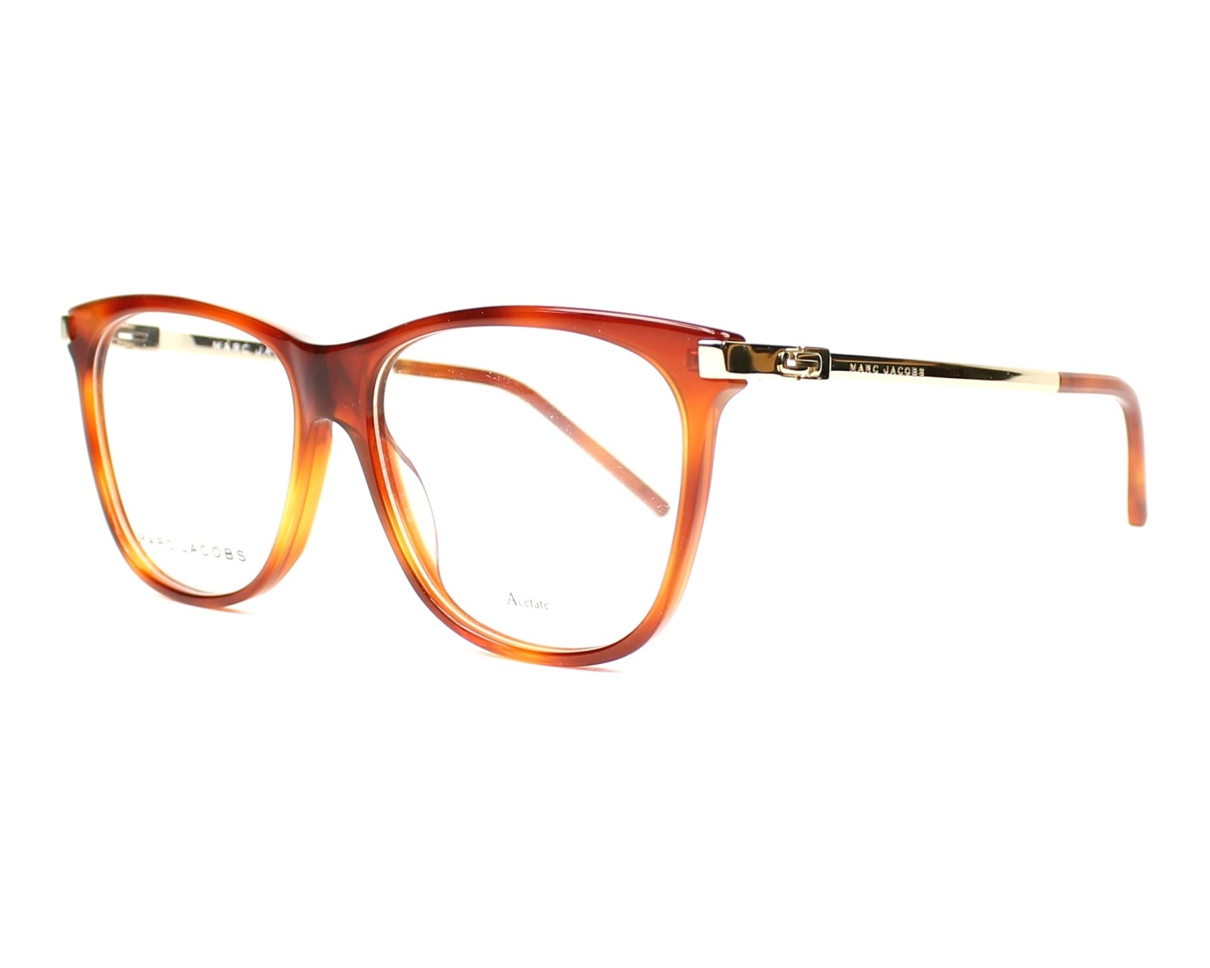 Marc Jacobs MARC-144 CJQ 55-15 Havane Or vue de profil