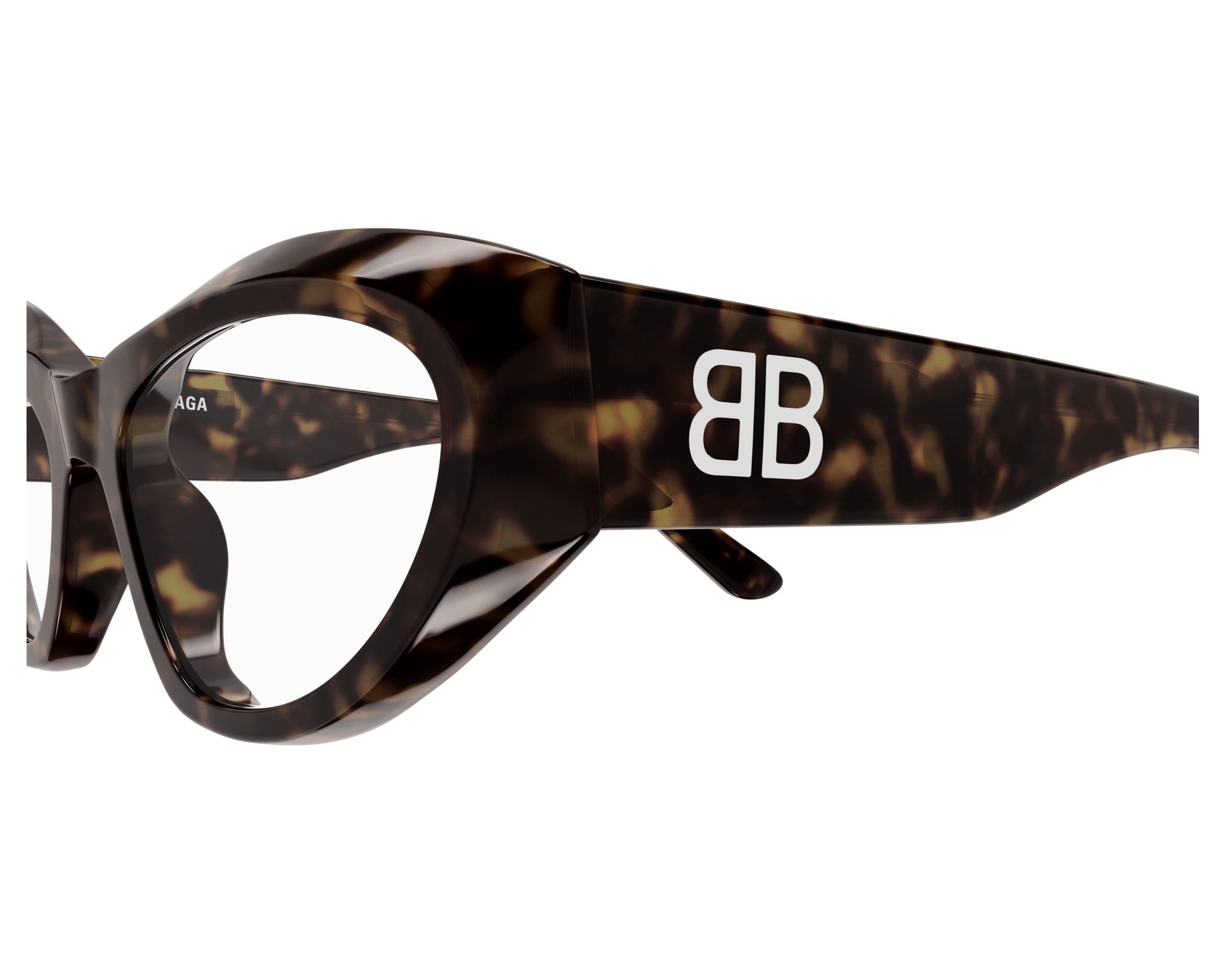 Balenciaga BB0400O 002 55-19 Havana  vue de profil