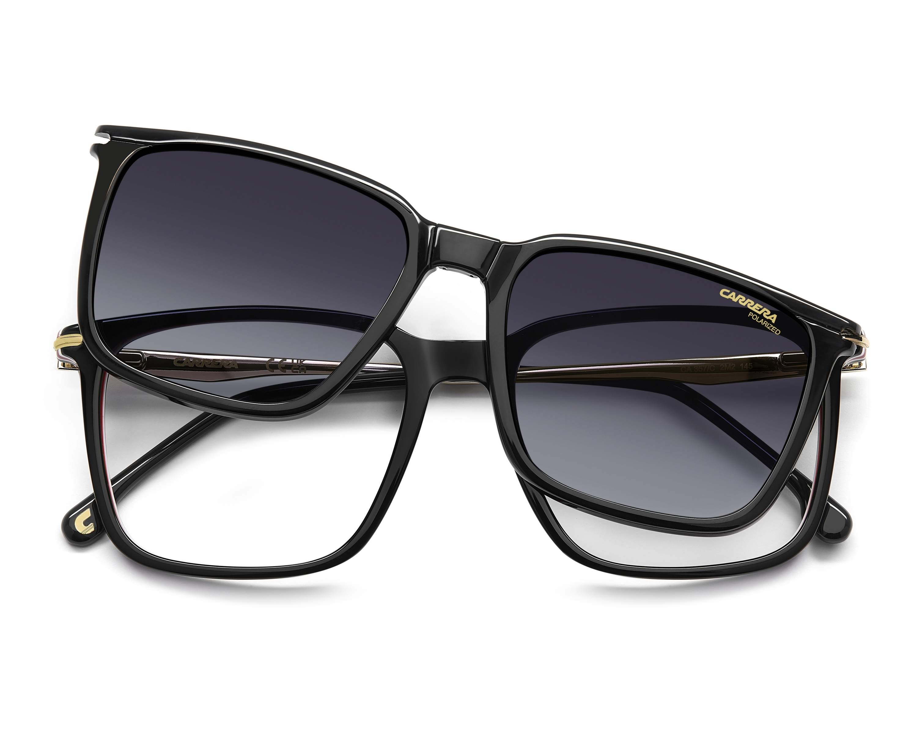 Carrera CA-357-C 2M2 54-17 Noir Or vue 360 degr&eacute;s 1