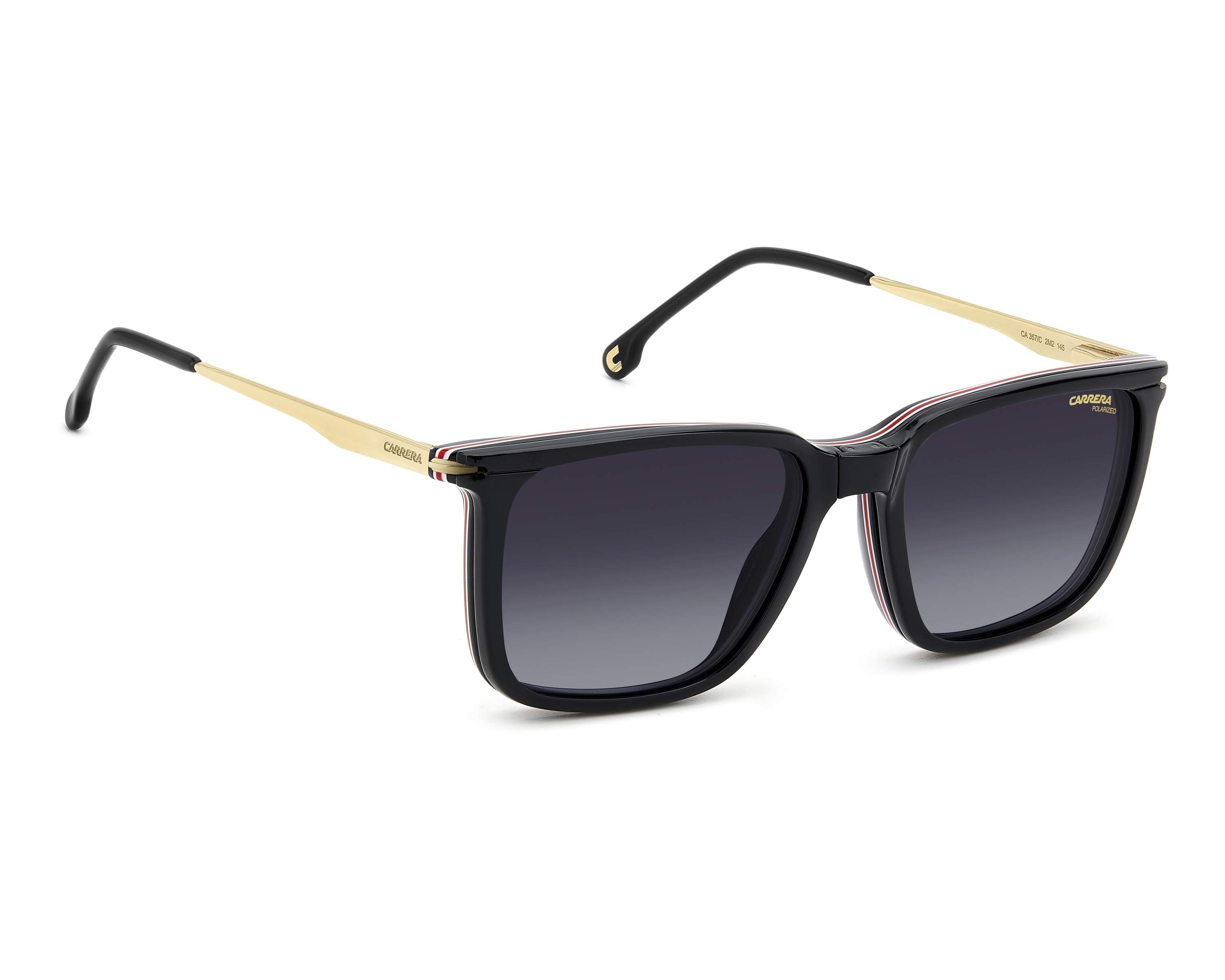 Carrera CA-357-C 2M2 54-17 Noir Or vue 360 degr&eacute;s 2