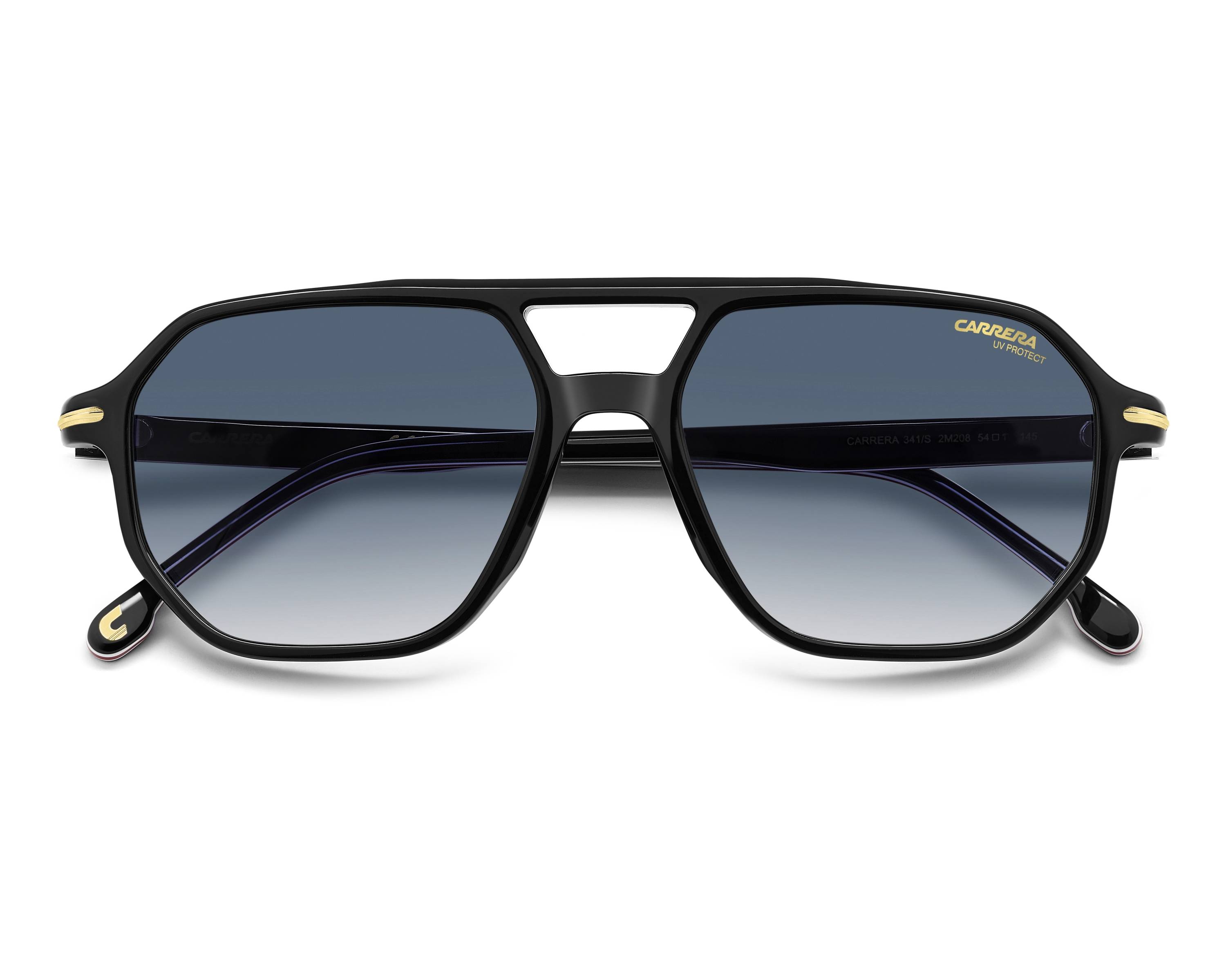 Carrera CARRERA-341-S 2M2/08 54-17 Noir Or vue 360 degr&eacute;s 2