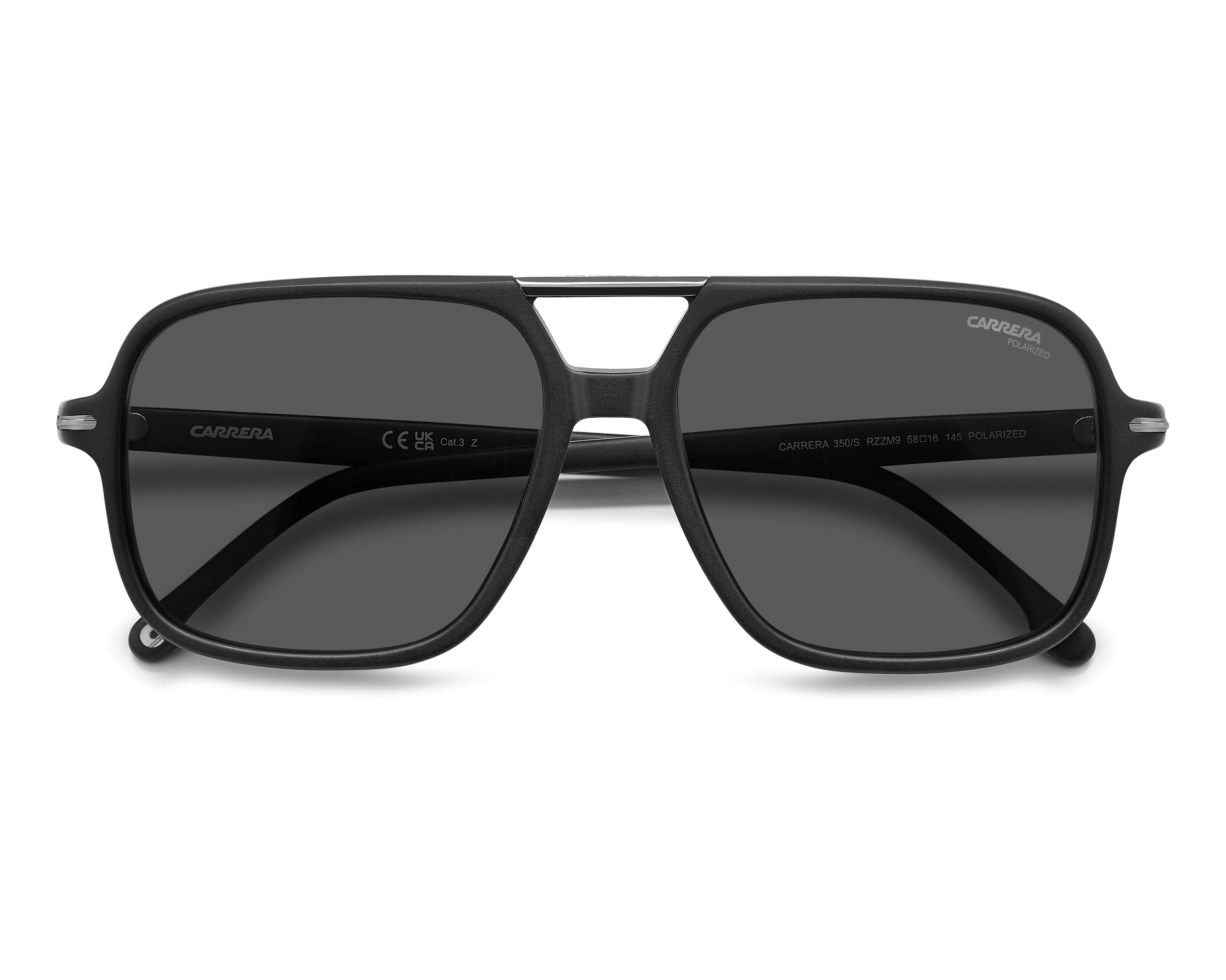 Carrera CARRERA-350-S RZZ/M9 58-16 Noir Gris vue 360 degr&eacute;s 3