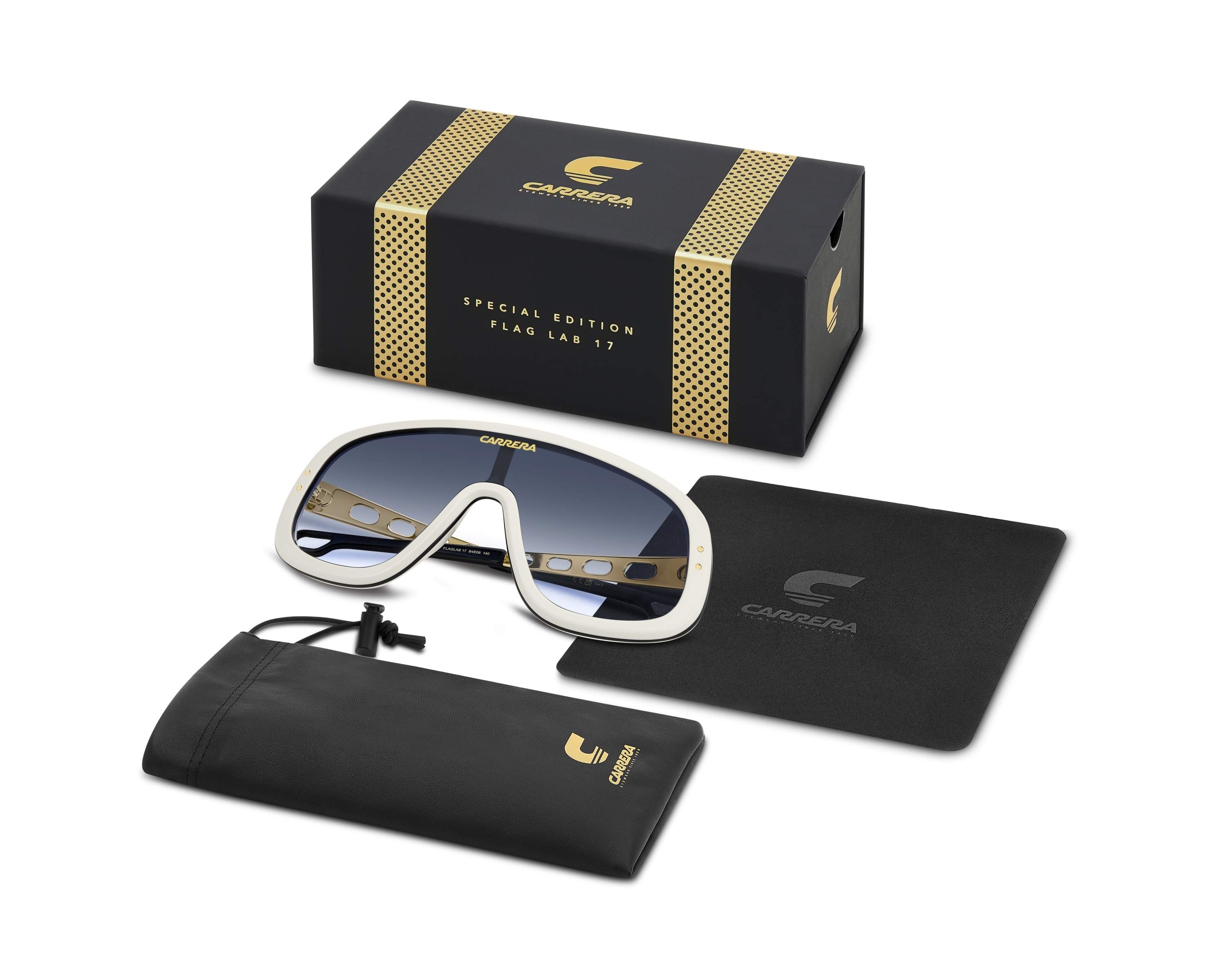 Boîte à Lunettes Carrera - Pour Lunettes De Soleil, Monture Plastique Noire Carrée, Occasion