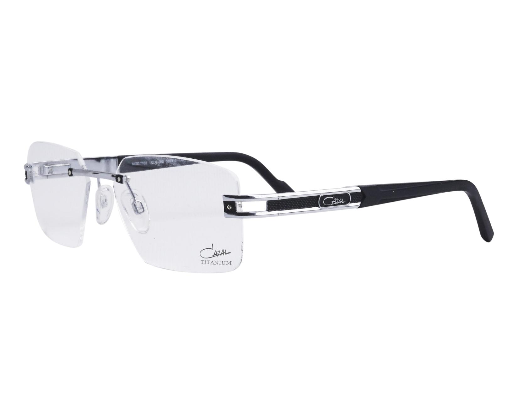 Cazal 7103 002 58-16 Acier Noir vue de profil