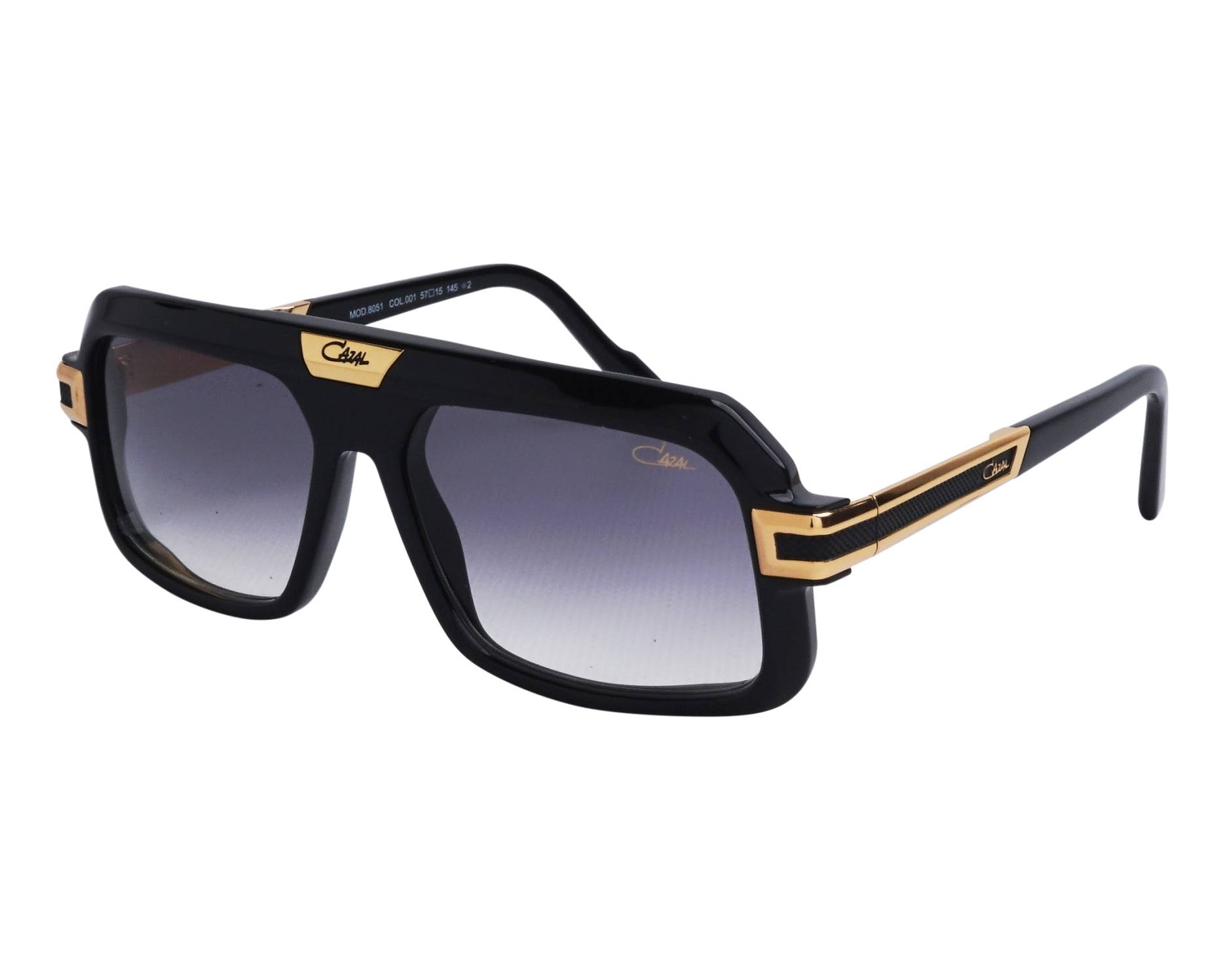 Cazal 8051 001 57-15 Noir Or vue de c&ocirc;t&eacute;