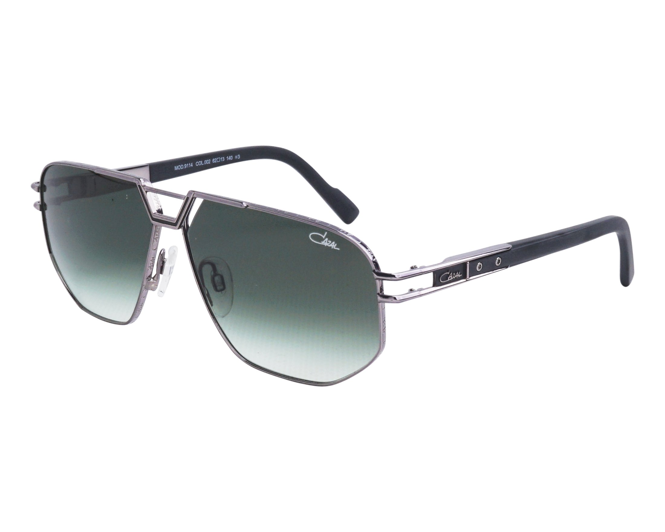 Cazal 9114 002 62-13 Acier Noir vue de profil