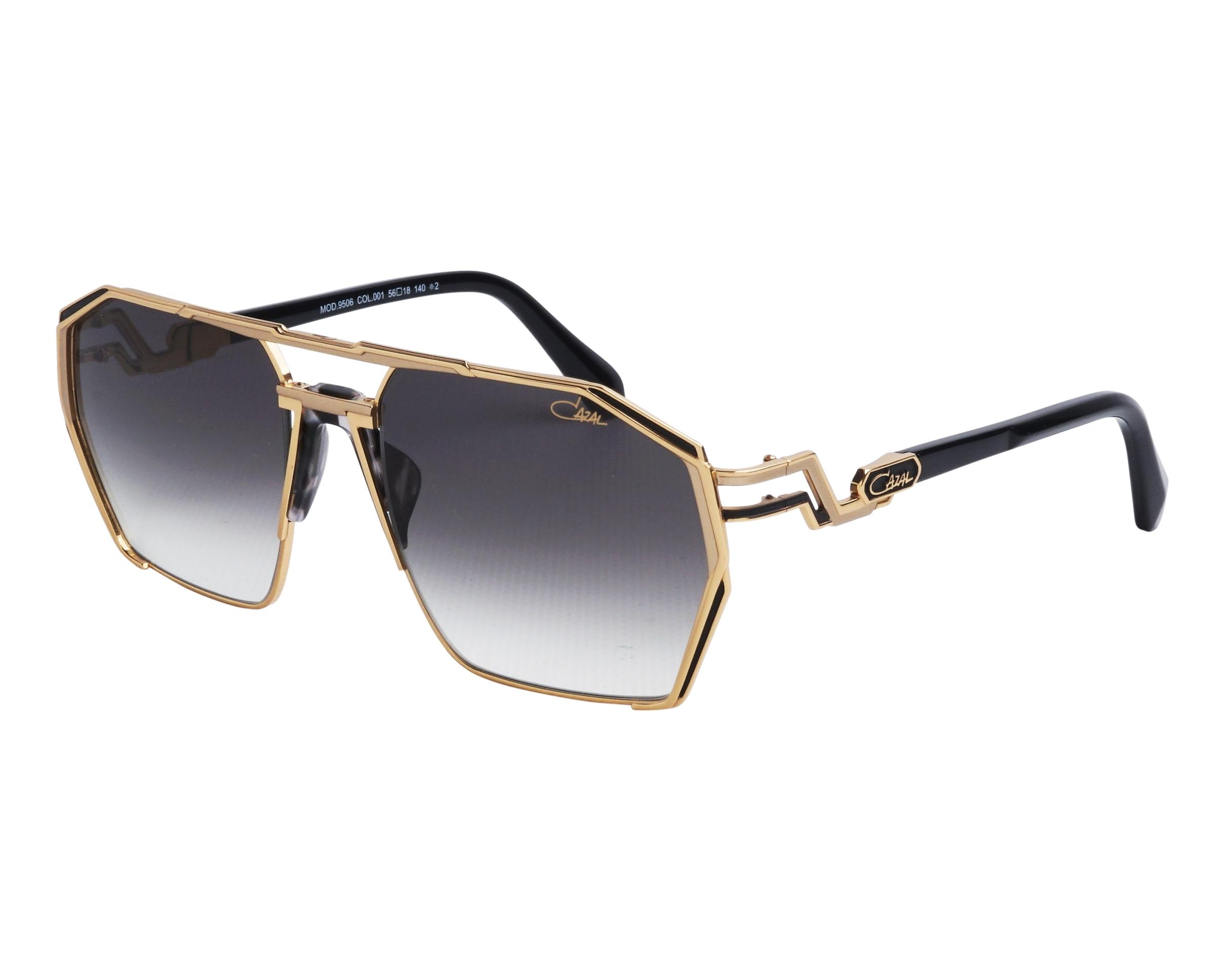 Cazal 9506 001 56-18 Gold Black vue de c&ocirc;t&eacute;
