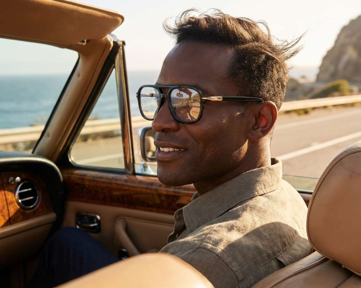 David Beckham DB-1182 2M2 54-17 Noir Or vue 360 degr&eacute;s 5