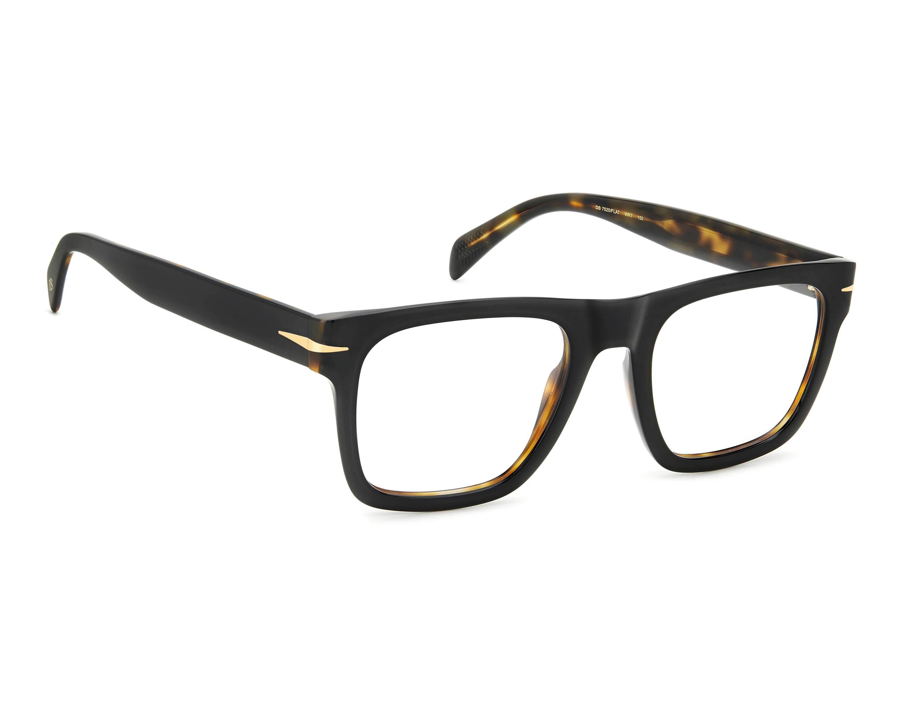 David Beckham DB-7020-FLAT WR7 51-21 Noir Blanc vue 360 degr&eacute;s 2