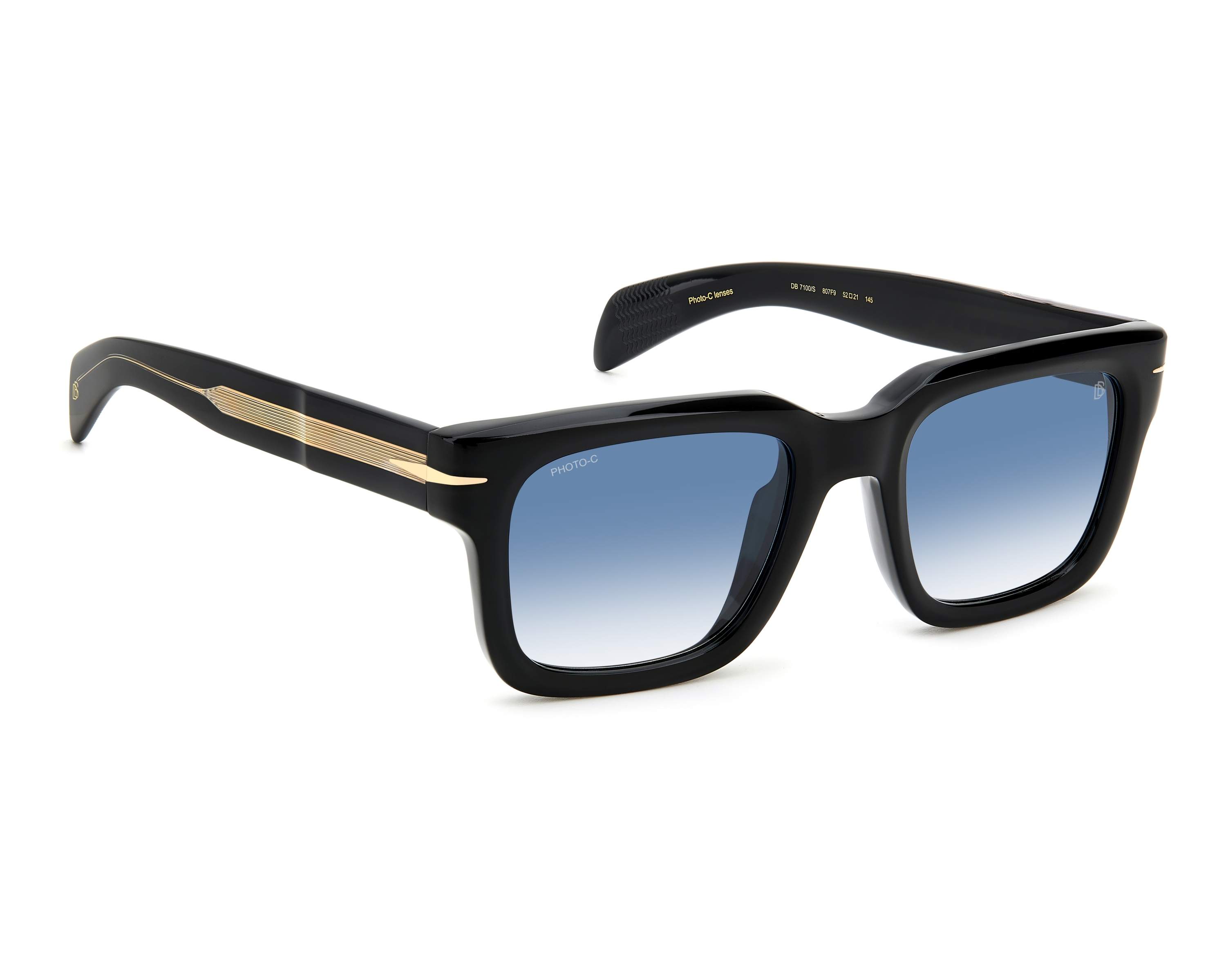 Lunettes De Soleil David Beckham DB 7100/S KB7 - Monture Grise/vert - UV400 - Acétate