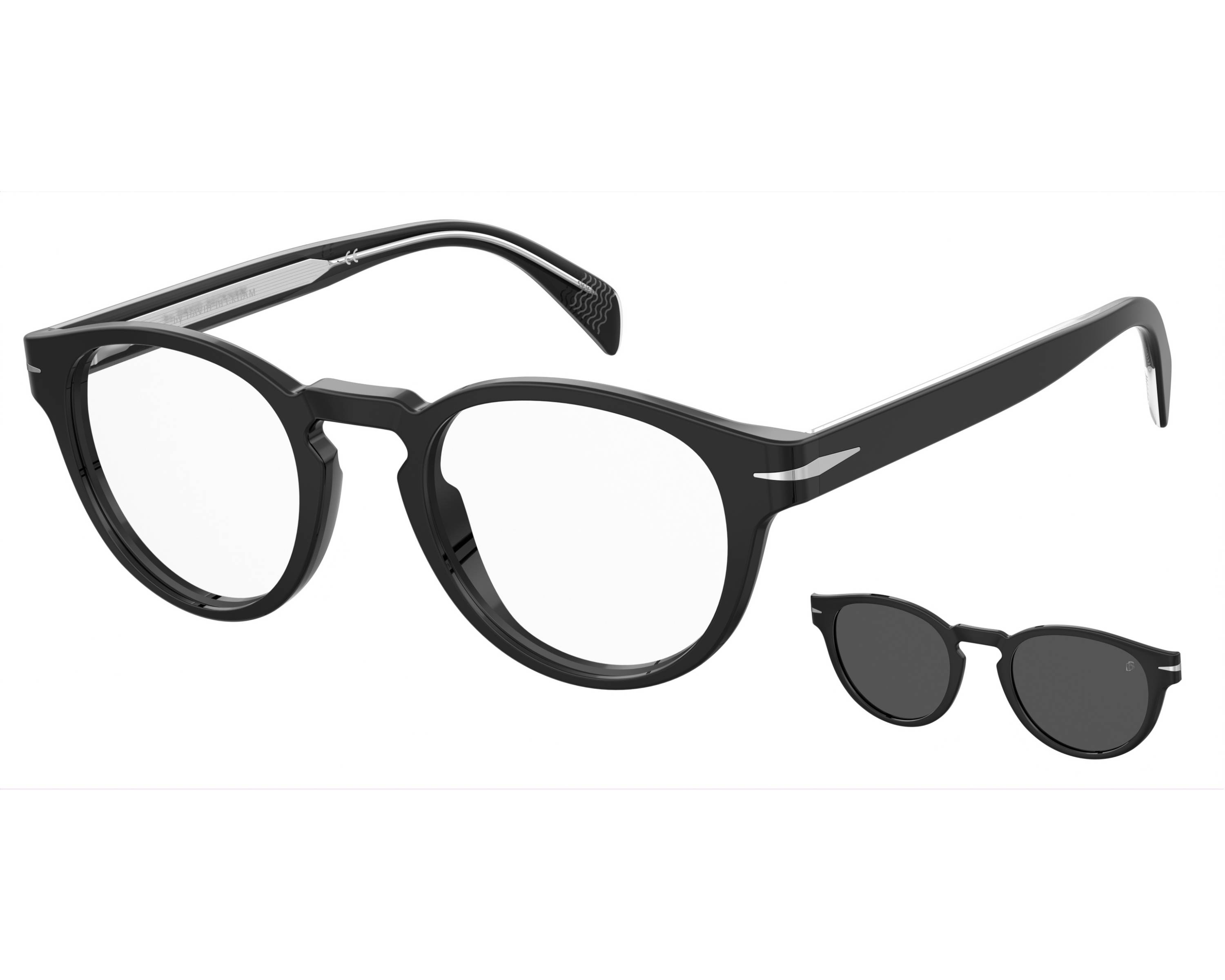 David Beckham DB-7104-CS 807/M9 49-21 Noir  vue 360 degr&eacute;s 4