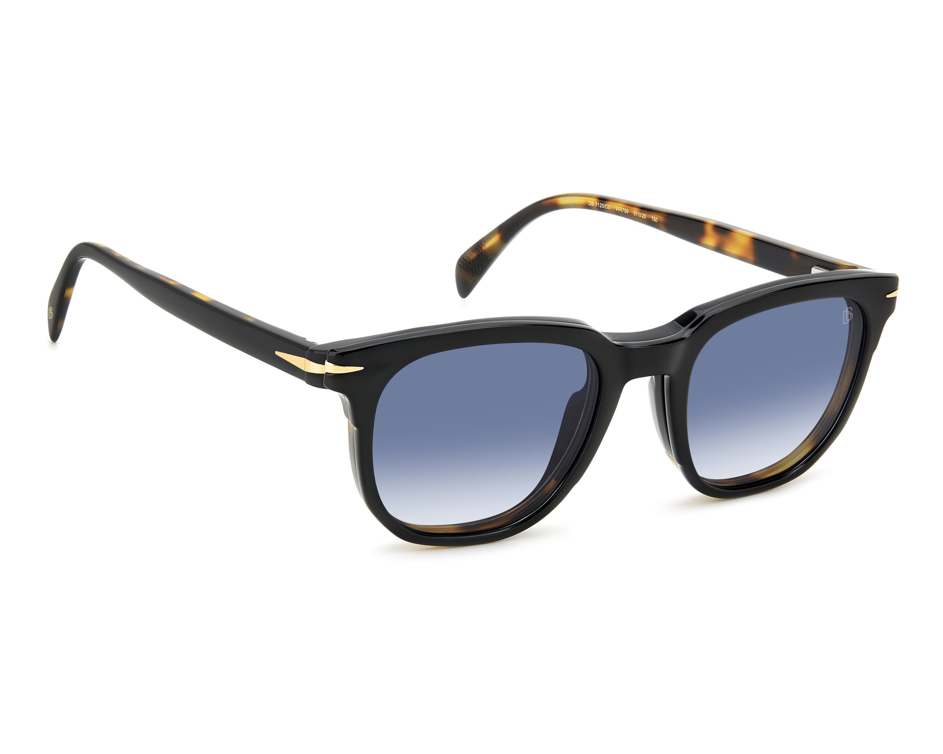 David Beckham DB-7120-CS WR7/Z7 51-20 Noir Blanc vue de face