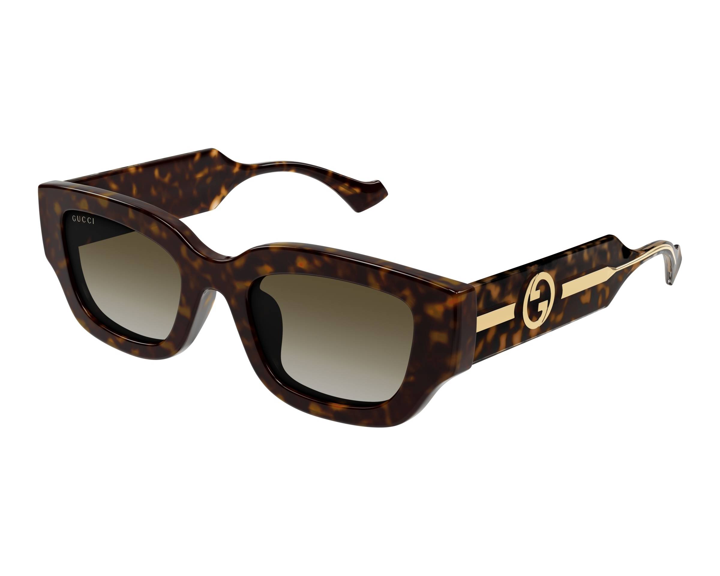 NEW GUCCI GG1558SK 002 SQUARE HAVANA BROWN WOMEN SUNGLASSES GUCCI Gucci GG1558SK 002 Sunglasses Dark Havana - eye-oo.com main image 2