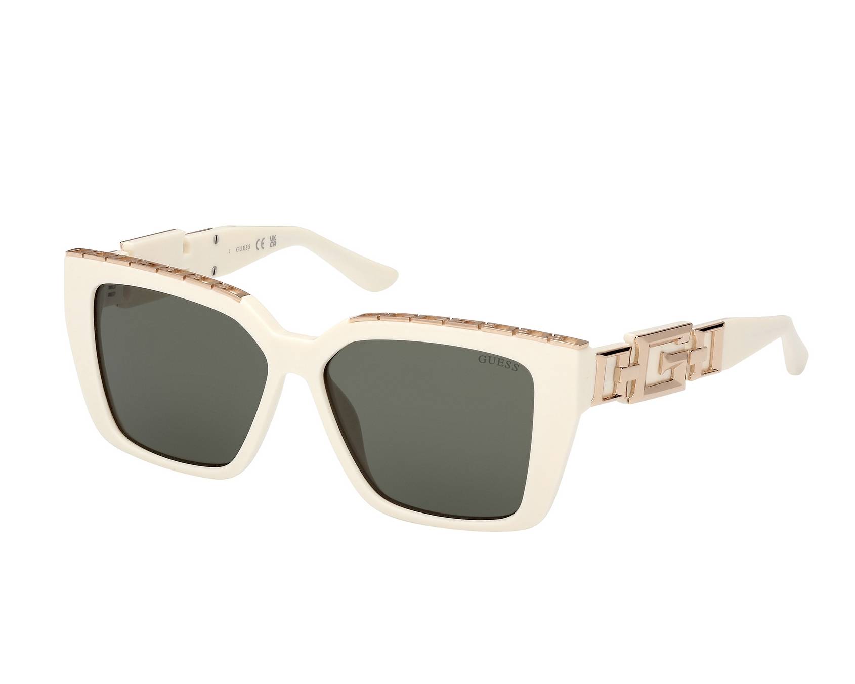Guess White and Gold Sunglasses Guess GU00119 32F Pilot Shiny Pale Gold Sunglasses  main image 4