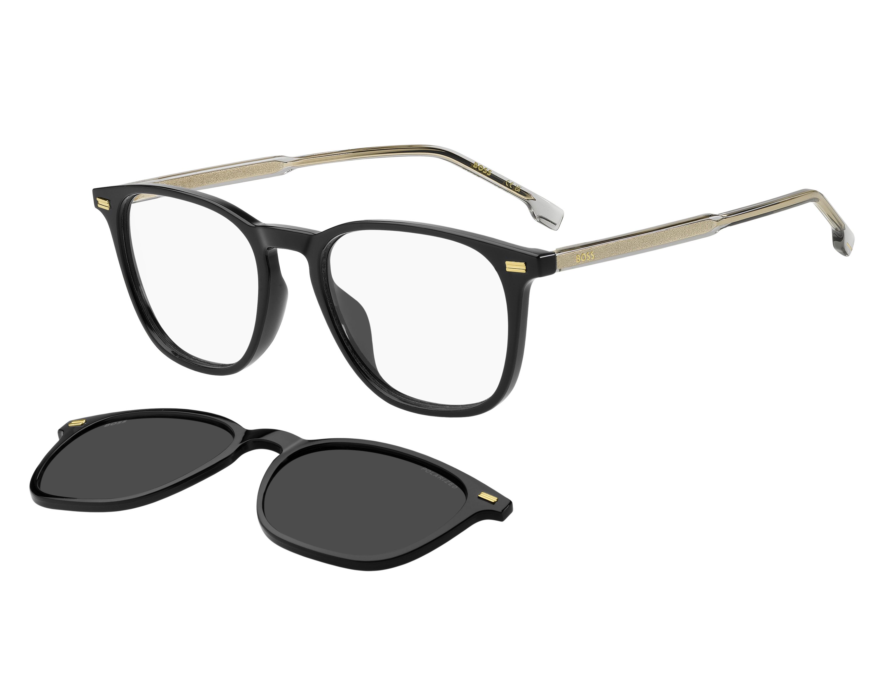 Hugo Boss BOSS-1882-G-C 08A/M9 53-19 Noir Gris vue 360 degr&eacute;s 1