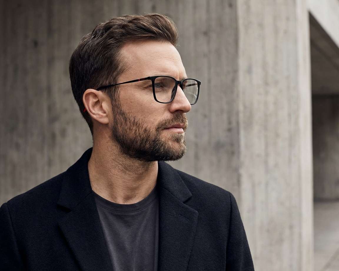 Hugo Boss HG-1288 OIT 52-16 schwarz rot vue 360 degr&eacute;s 5