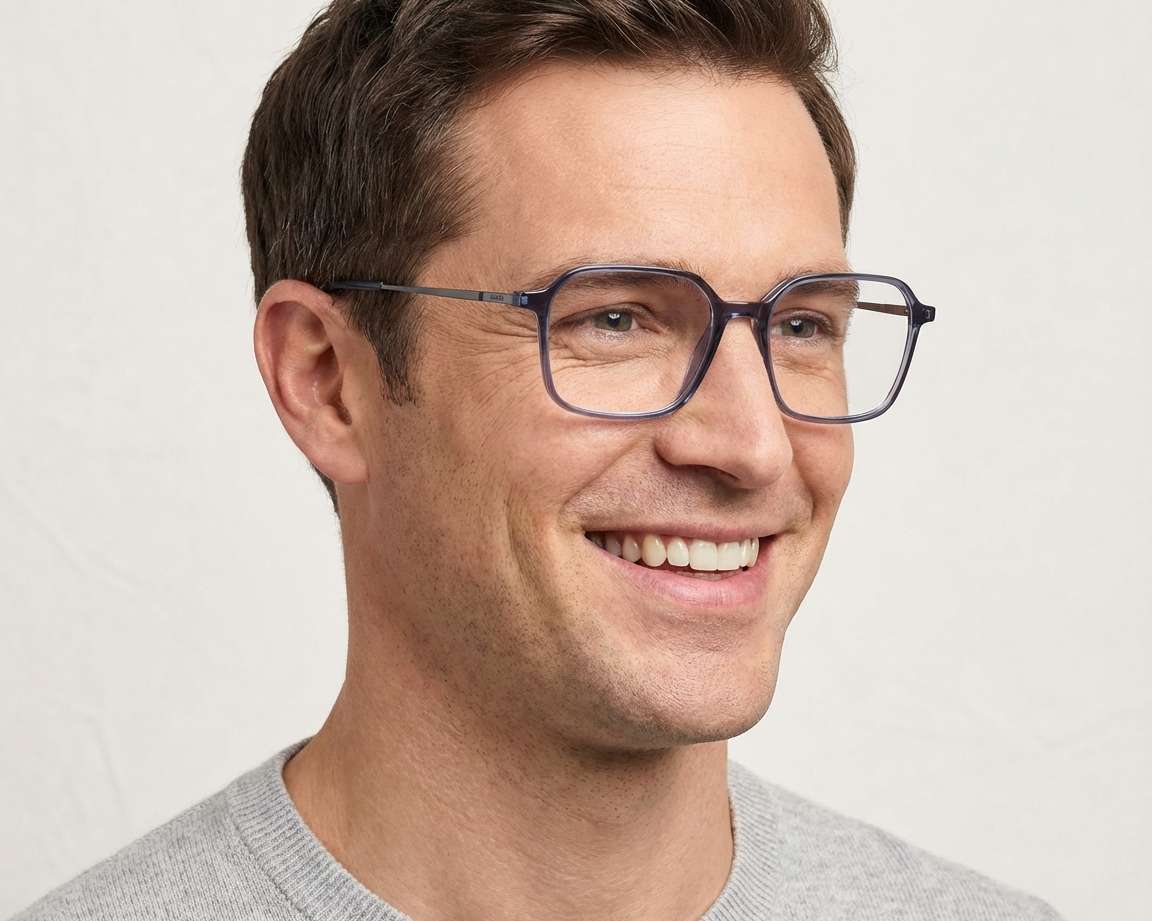 Hugo Boss HG-1289 B88 52-17 Blue Silver vue 360 degr&eacute;s 5