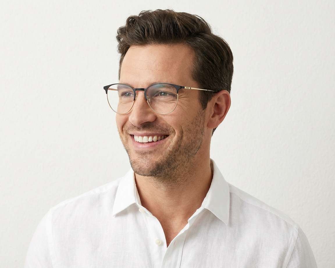 Hugo Boss HG-1290 I46 52-19 Noir Or vue 360 degr&eacute;s 5