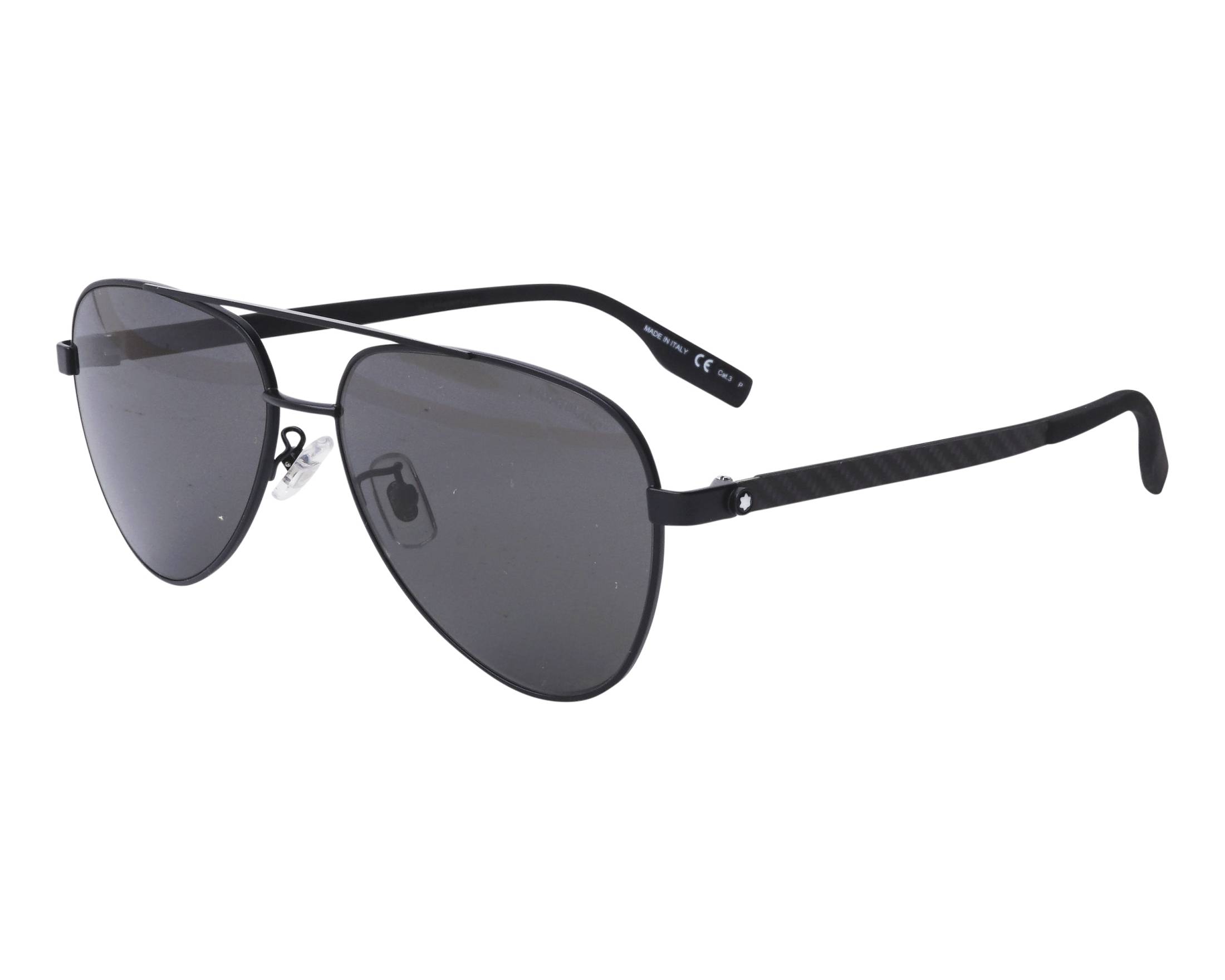 Lunettes De Soleil Mont Blanc MB0214S - Monture Métallique Ovale, Verres Verts, 60 Mm - Neuf Sans étiquette, Style Homme