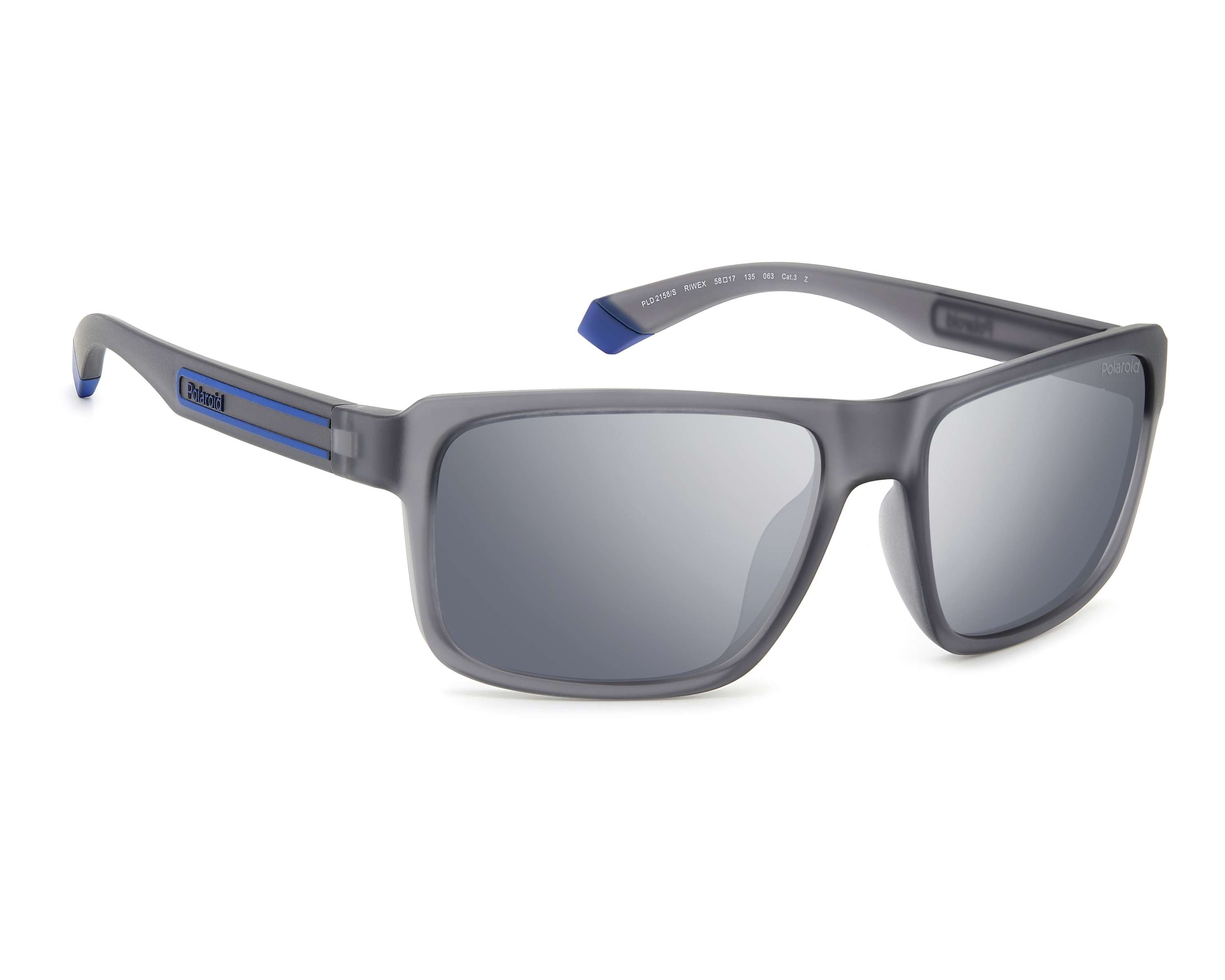 Polaroid PLD-2158-S RIW/EX 58-17 Gris Vert vue de face