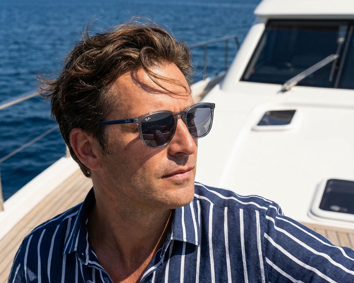 Ray-Ban RB-4387 639980 56-18 Bleu Bleu vue 360 degr&eacute;s 14