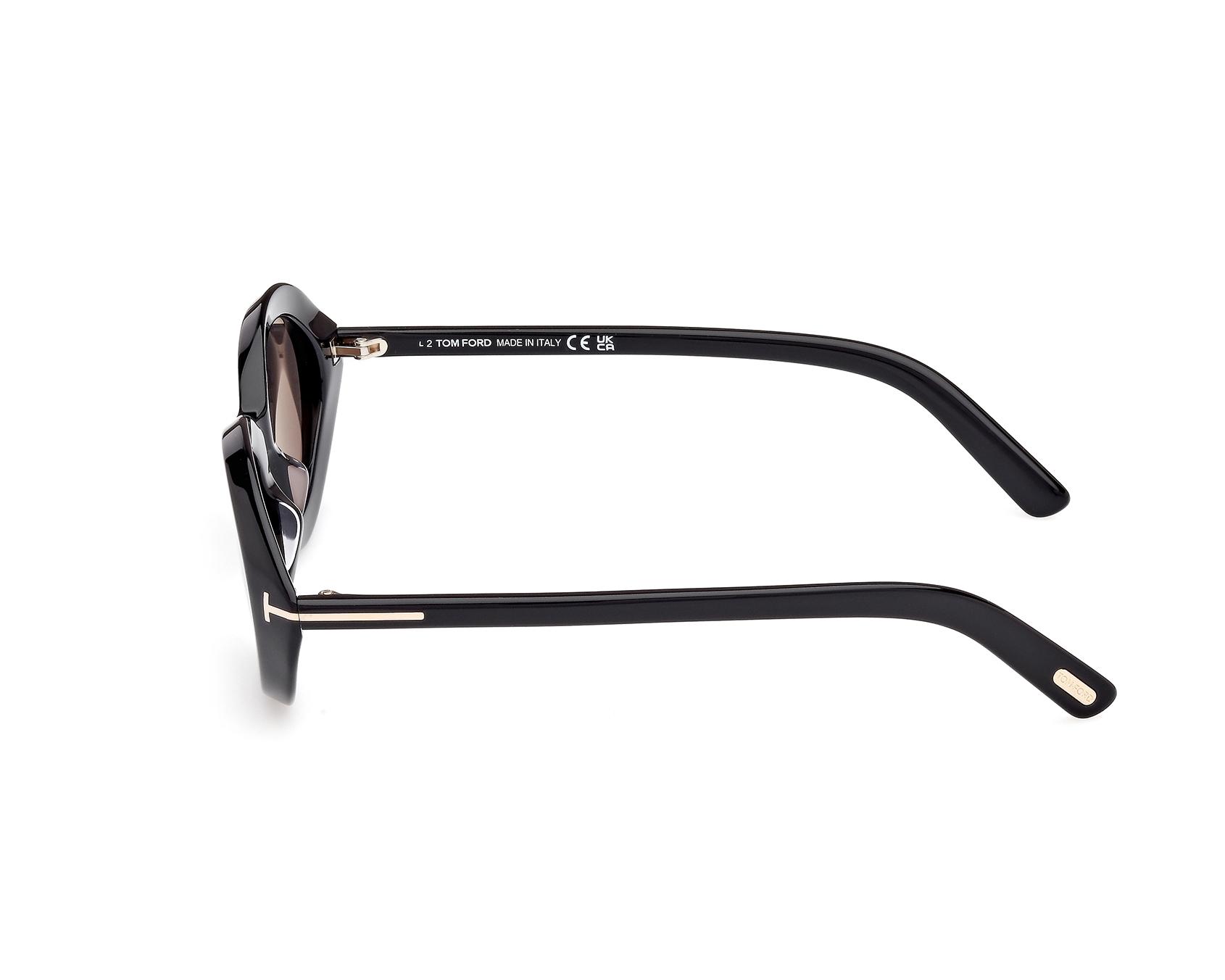 Tom Ford FT1186S 01A 51-23 Noir Or vue de profil