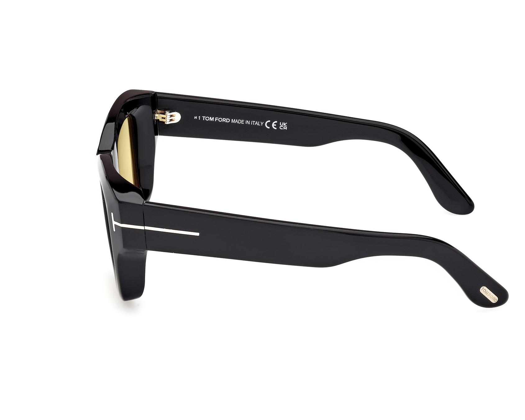 Tom Ford FT1154S 01E 50-22 Noir Or vue de profil