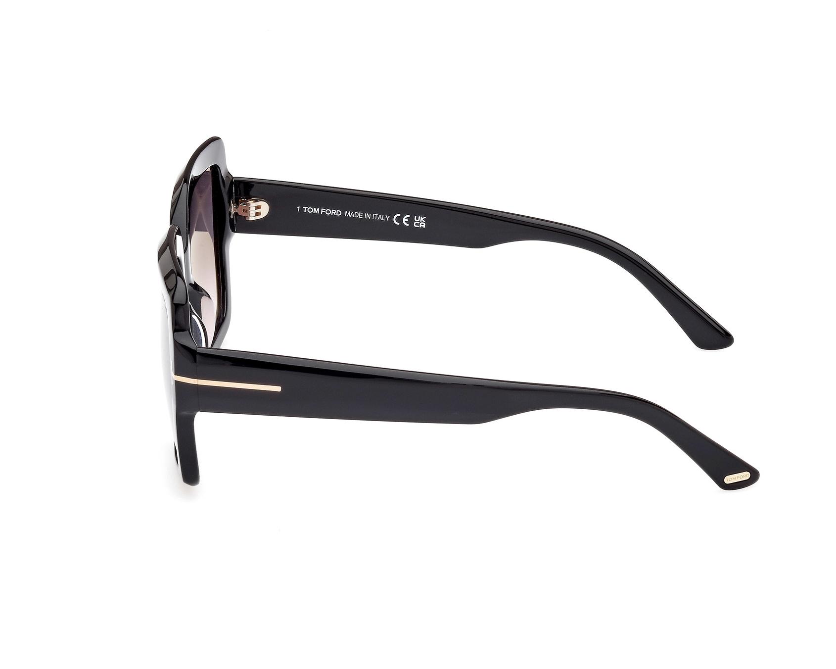 Tom Ford FT-1082-S 01B 54-21 Noir Or vue de face