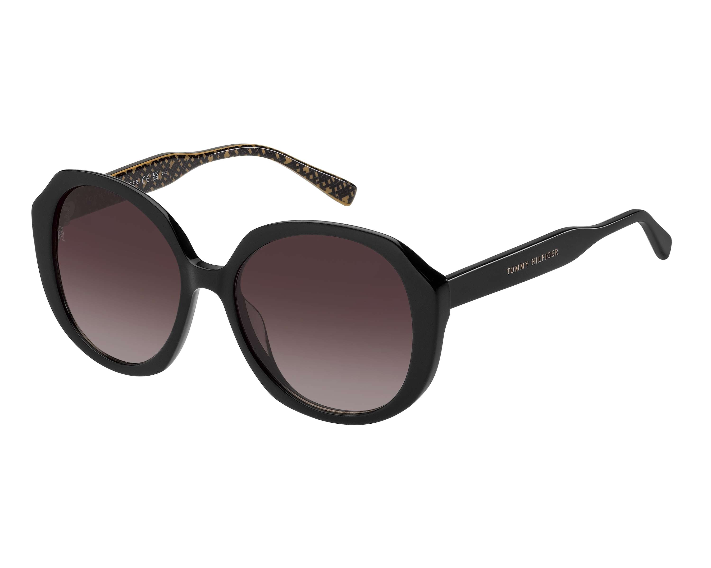 Tommy Hilfiger TH-2106-S 7YQ/HA 54-17 Noir Marron vue de profil