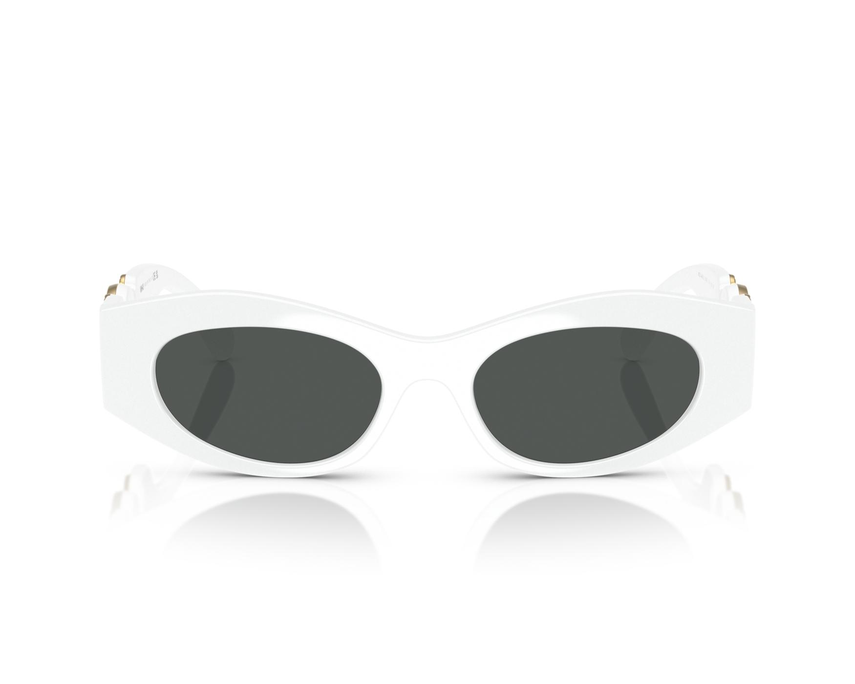 Versace White and Black Sunglasses Versace VE4450 M (60 - 16) with Grey lenses and White frame  main image 4