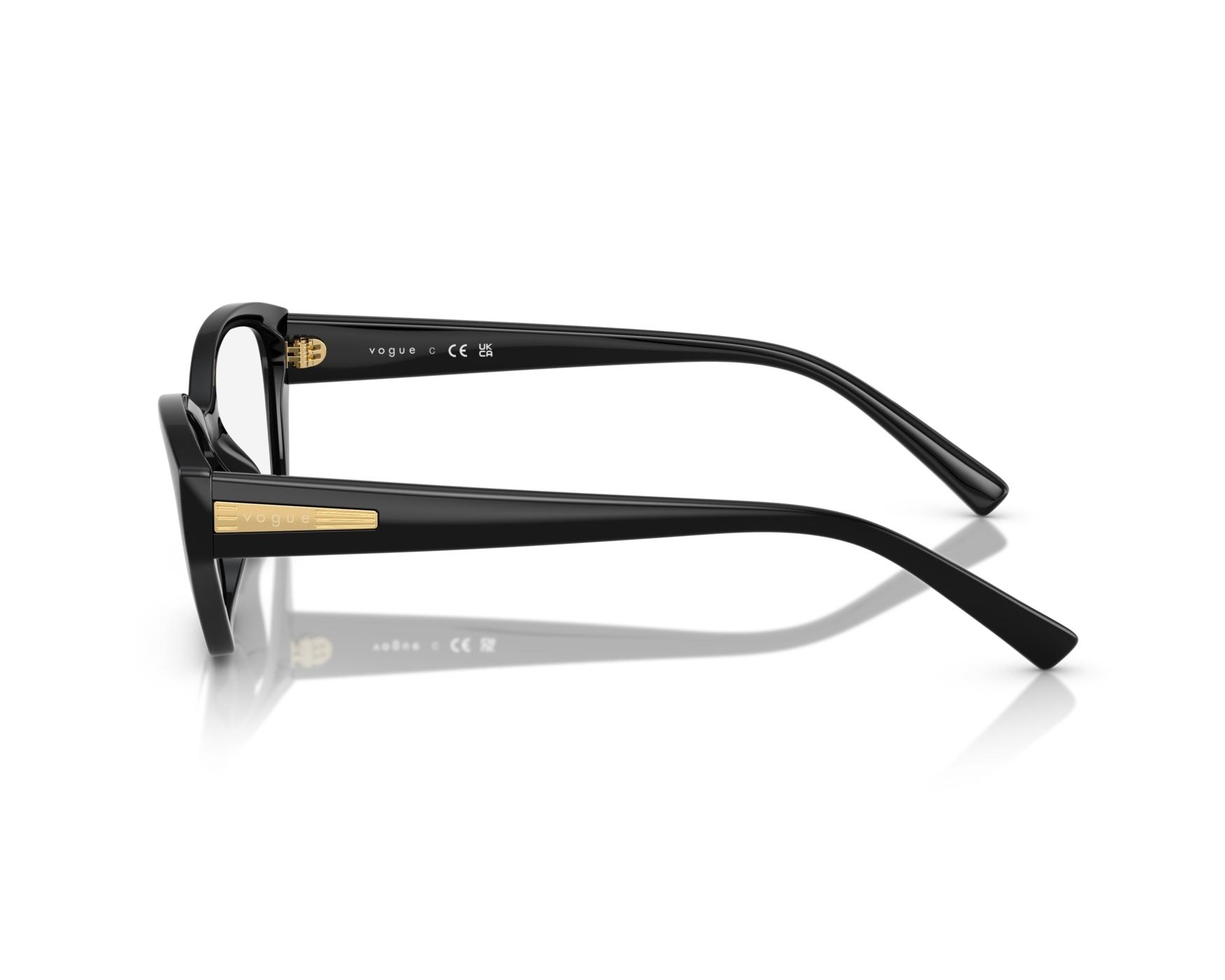 ❗Vogue Glossy Black Beige Rectangular Eyeglasses❗ Vogue Eyewear VO5441 - Rectangle Full Beige Frame Eyeglasses  main image 2