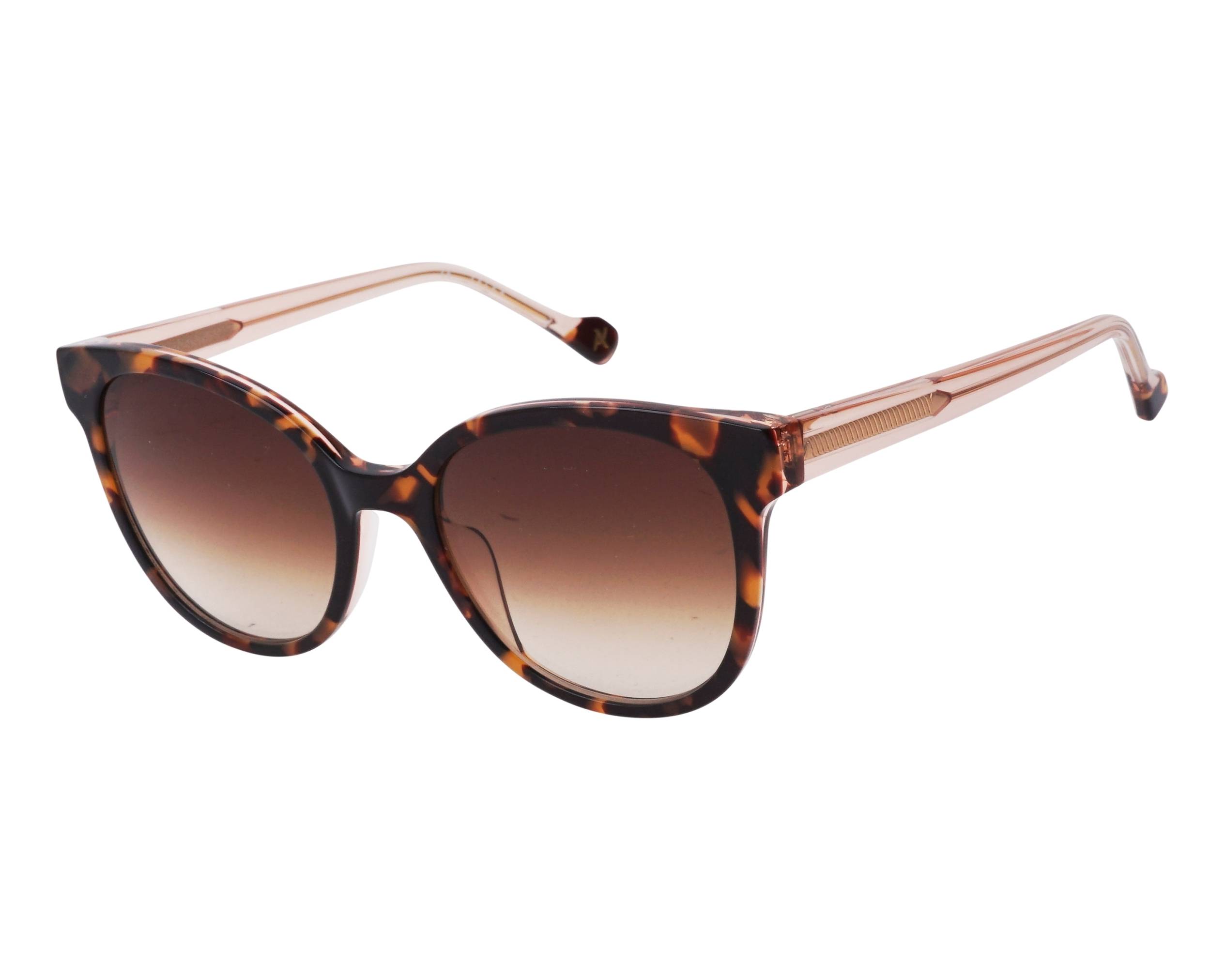YALEA Paloma SYA056 Women\'s Sunglasses in Black w/ Brown Gradient Lenses YALEA SYA056 PALOMA 100% SUN PROTECTION WOMENS SIGNATURE  main image 3