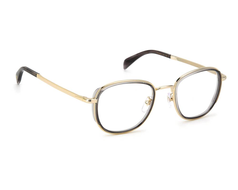 David Beckham David Beckham DB-7075-G 2F7 51-21 Or Gris vue de face David Beckham David Beckham DB-7075-G 2F7 51-21 Or Gris vue de face