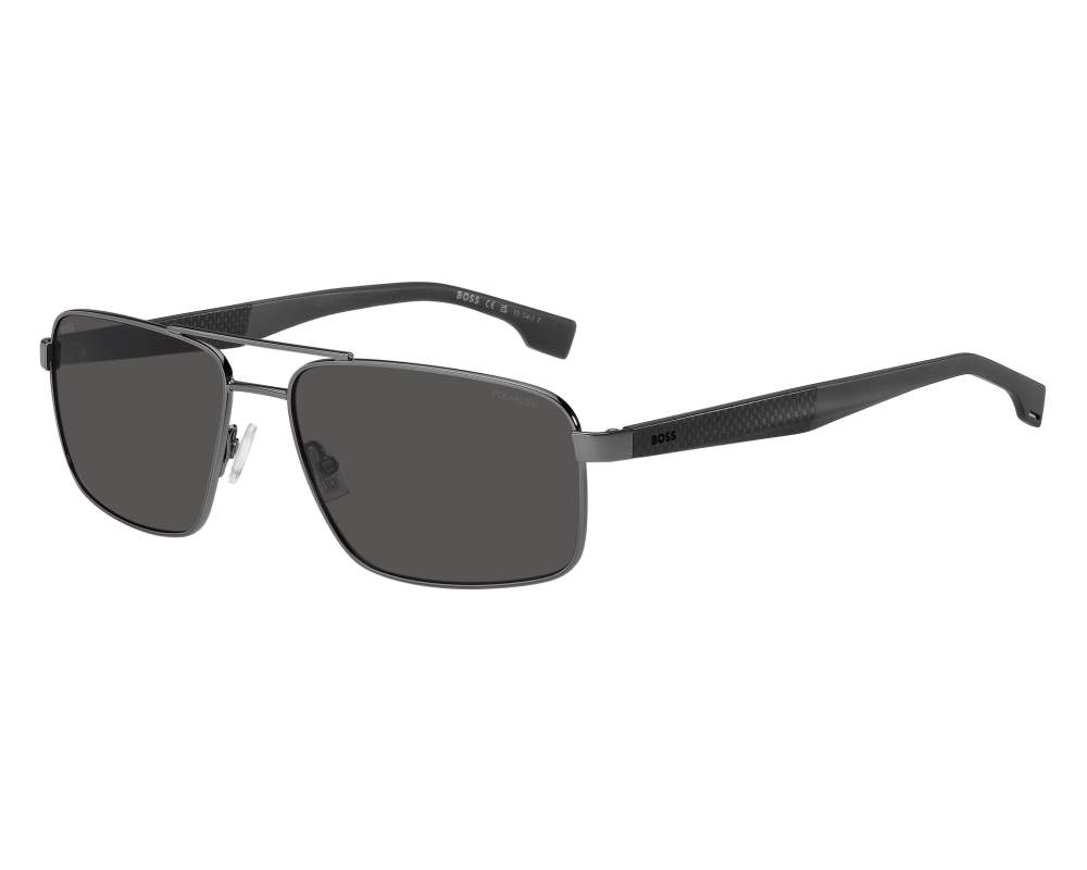 Hugo Boss Hugo Boss BOSS-1580-S V81M9 59-16 Gunmetal Noir vue de profil