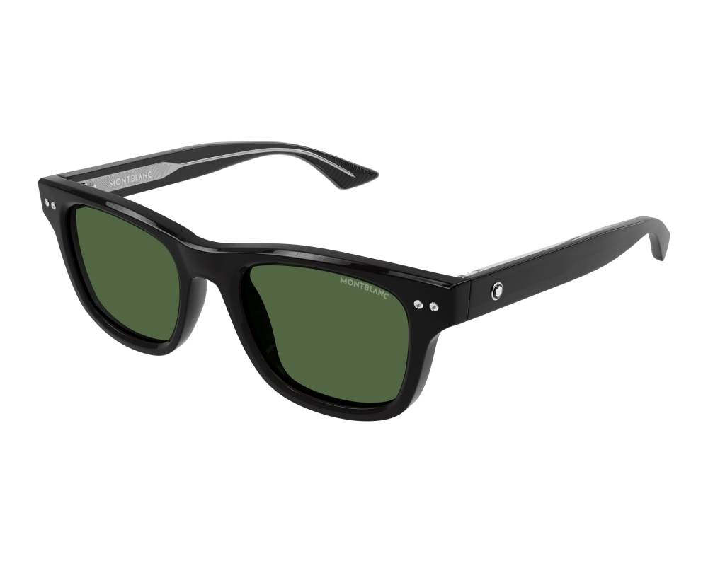 Mont Blanc Mont Blanc MB0254S 006 53-20 Noir Argent vue de face