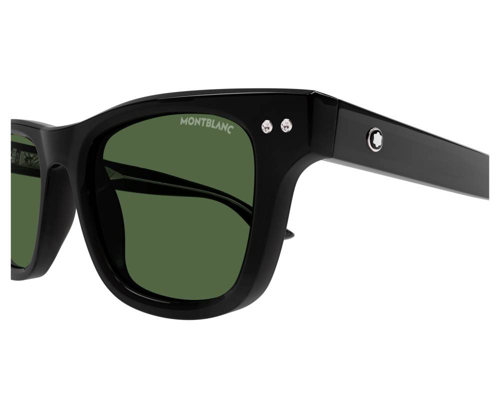 Mont Blanc Mont Blanc MB0254S 006 53-20 Noir Argent vue de côté