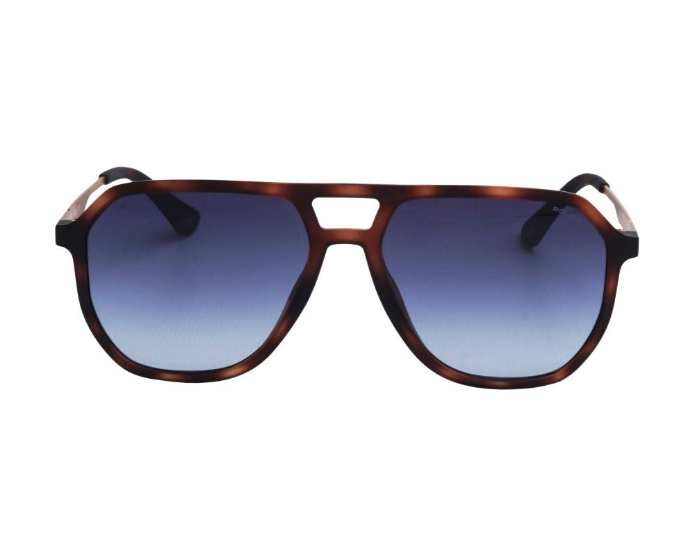 Police Police SPLQ81 0878 57-16 Havane Or vue de profil