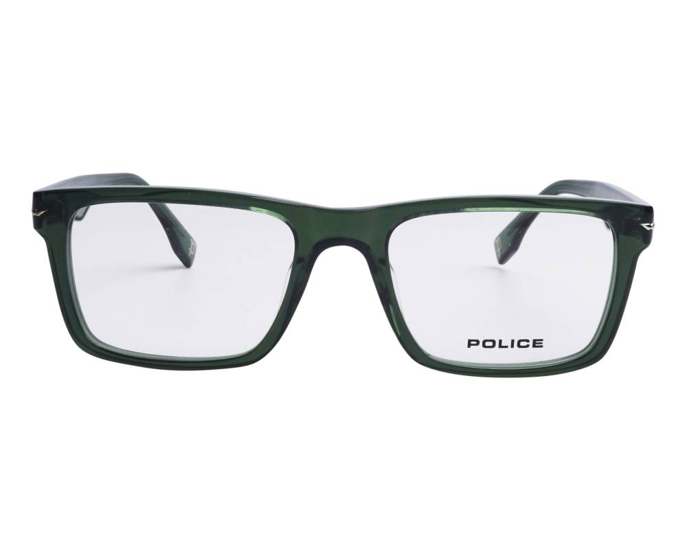Police Police VPLQ64 0M26 55-20 Vert Transparent vue de profil
