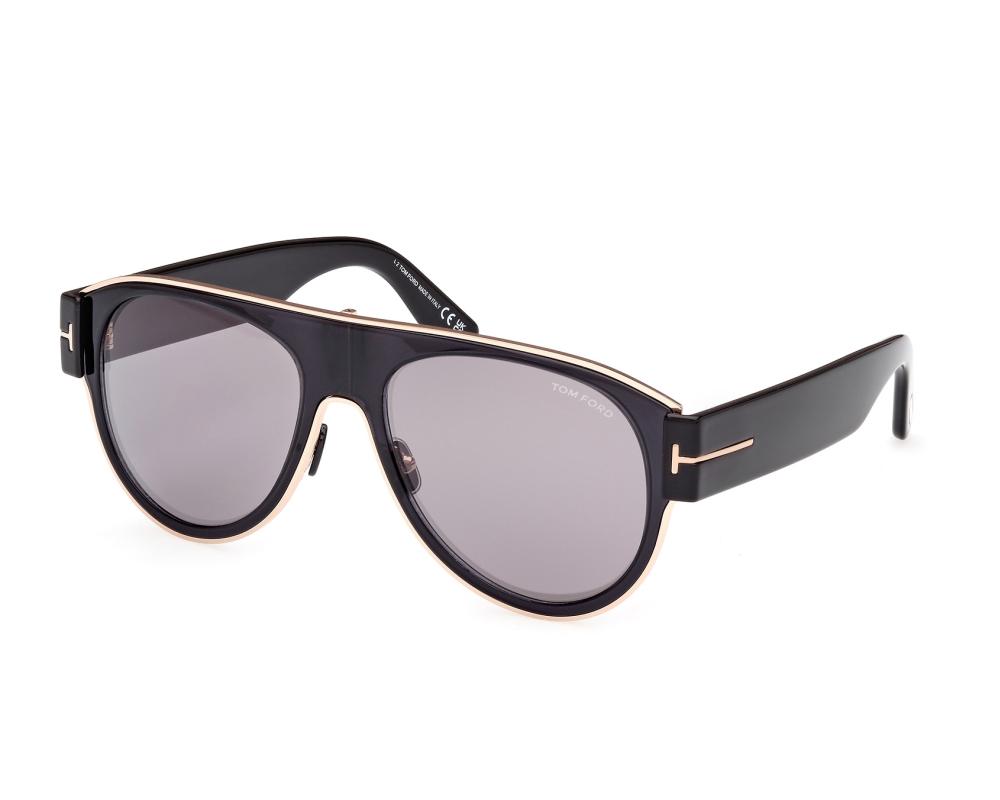 Tom Ford Tom Ford FT-1074-S 01C 58-18 Noir Or vue de profil